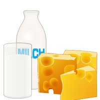 牛乳やチーズなどの乳製品