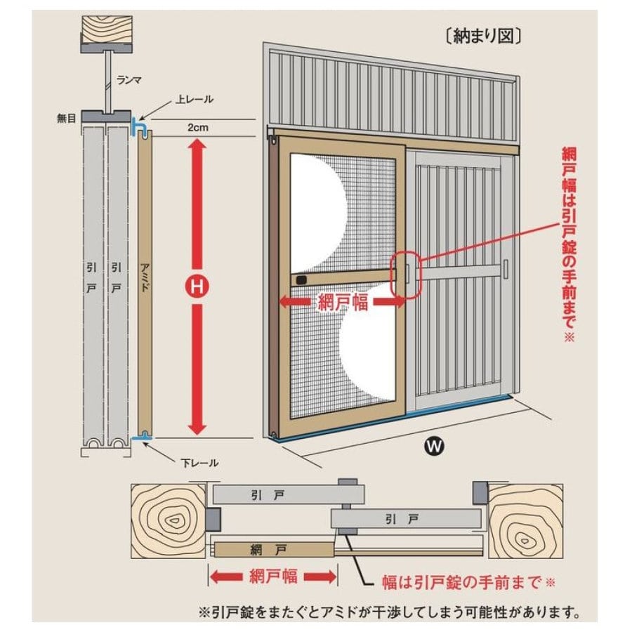 セイキ　風丸ＳＫＭ－２　玄関引戸専用網戸　高さ：１８０～１８３ｃｍ、幅：１７４～１８１ｃｍ