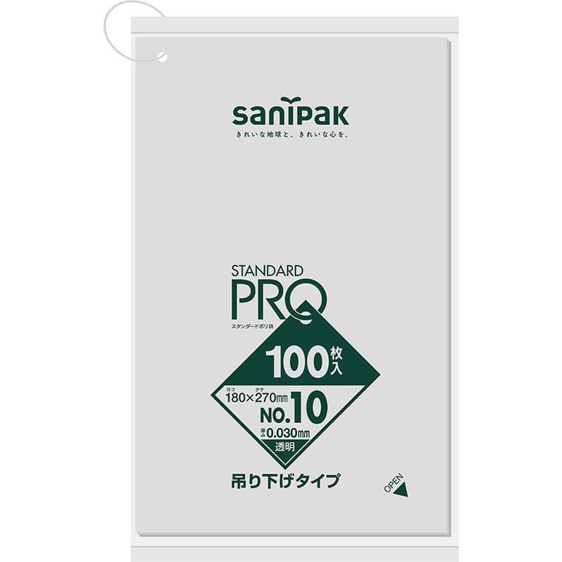 日本サニパック　ひも付き規格袋　１０号　透明　１００枚入　Ｌ１０Ｈ