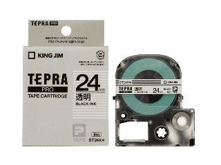 キングジム テプラPROテープ 24mm 透明/黒文字 ST24K