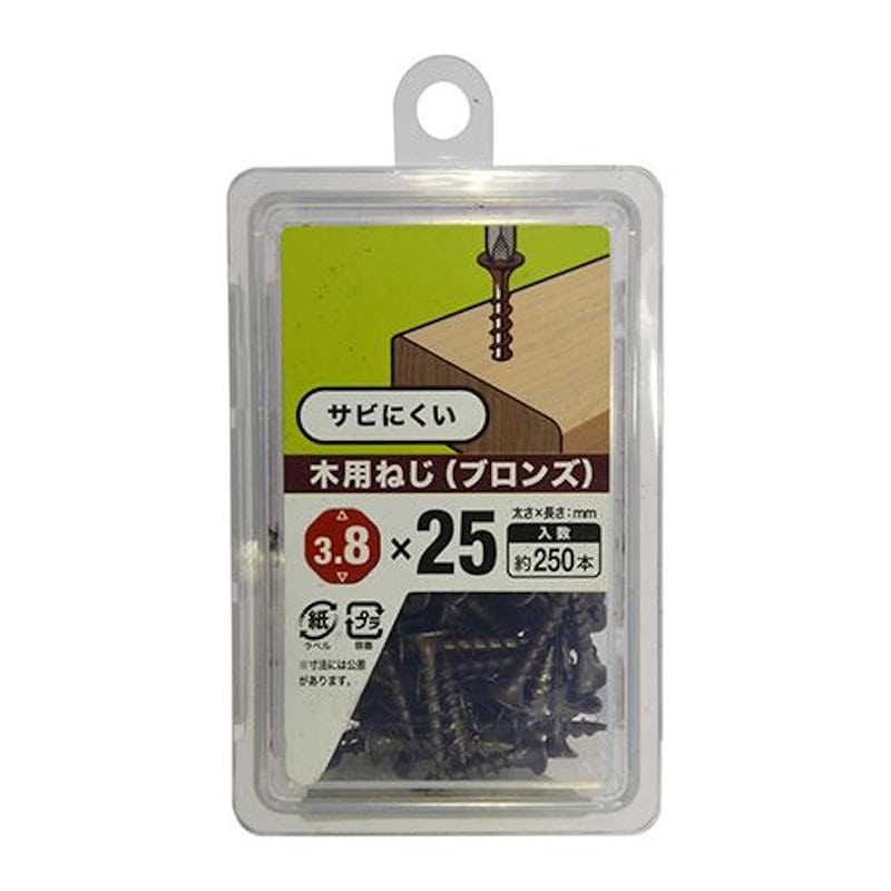 八幡ねじ　木用ねじブロンズＮＰ　３．８×２５ｍｍ