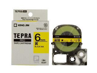 キングジム　テプラＰＲＯテープ　６ｍｍ　黄／黒文字　ＳＣ６Ｙ