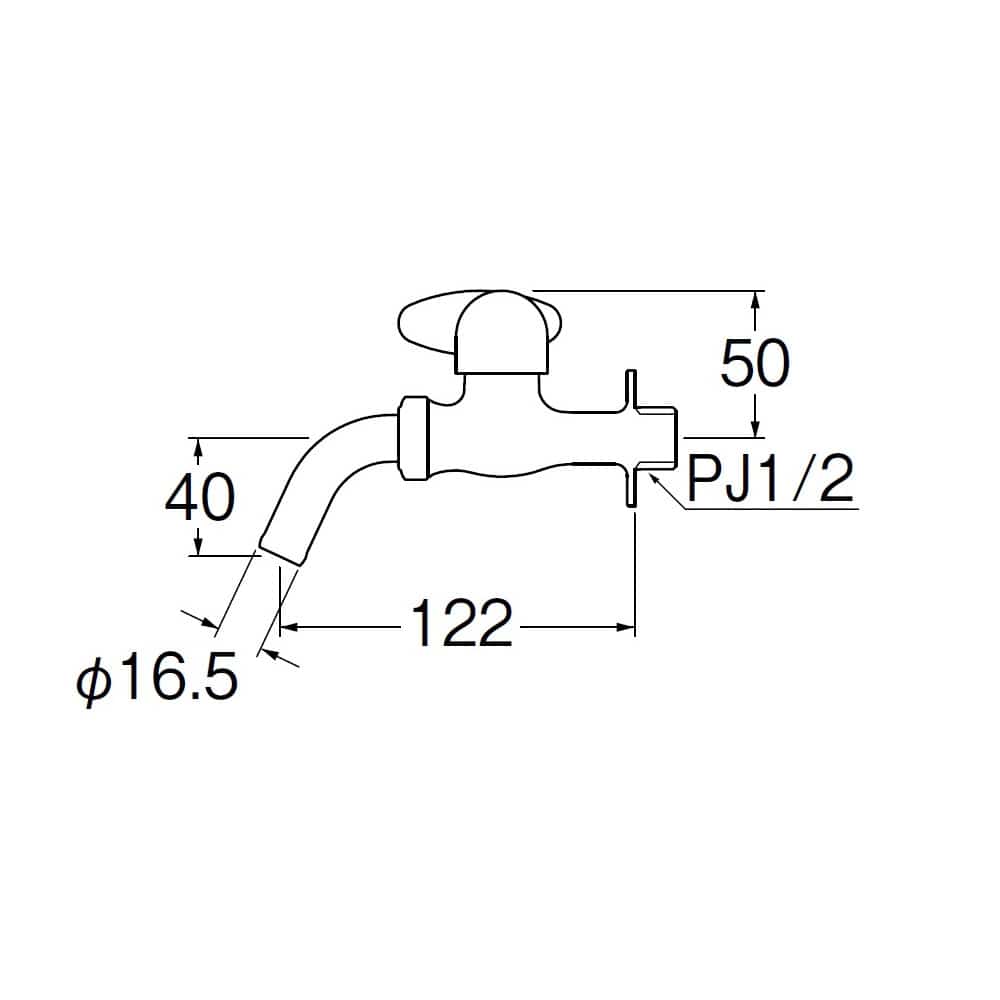 ＳＡＮＥＩ（サンエイ）　ミニセラ万能ホーム水栓　レバーハンドル　９０度開閉　蛇口　ＪＹ１２５－１３