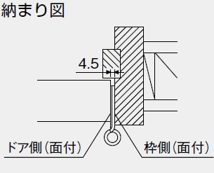 室内ドア用蝶番　ノイズレス面付旗蝶番　１９５Ａ　１０２ミリ　ヘアライン