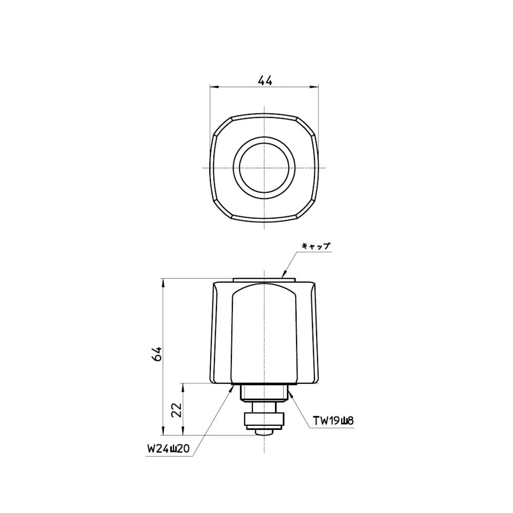 ＳＡＮＥＩ（サンエイ）　給水栓上部　固定コマ付き　ＰＲ１９ＡＫ‐１３