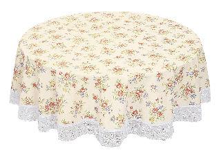 １枚物テーブルクロス　ブルーム　レッド　１５０ｃｍ丸サイズ