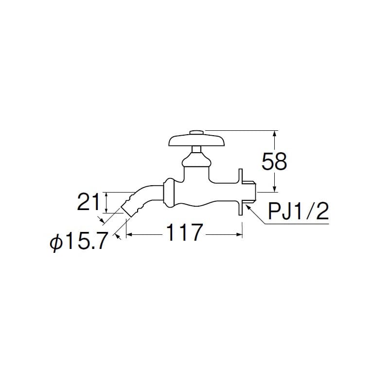 ＳＡＮＥＩ（サンエイ）　洗濯機用ホーム水栓　洗濯機給水ホースを接続　寒冷地用　Ｙ１２３Ｋ－１３