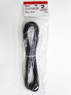 ＶＦＦビニル平行線　２．０ｍｍ×４ｍ　黒