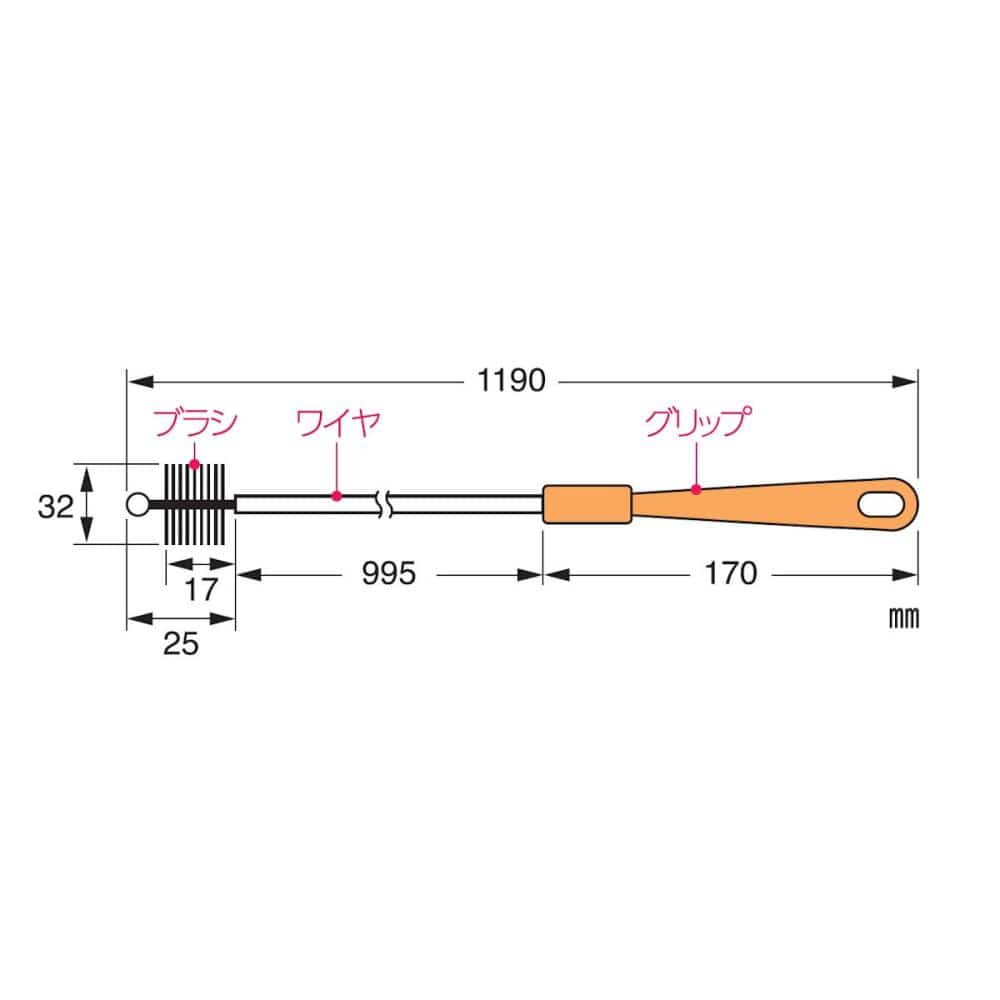 Ｓトラップ用パイプクリーナー　洗面排水用　長さ約１ｍ　ＰＲ８０３－１