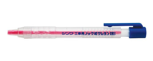 シンワ 工事用 ノック式クレヨン 4.0mm ピンク