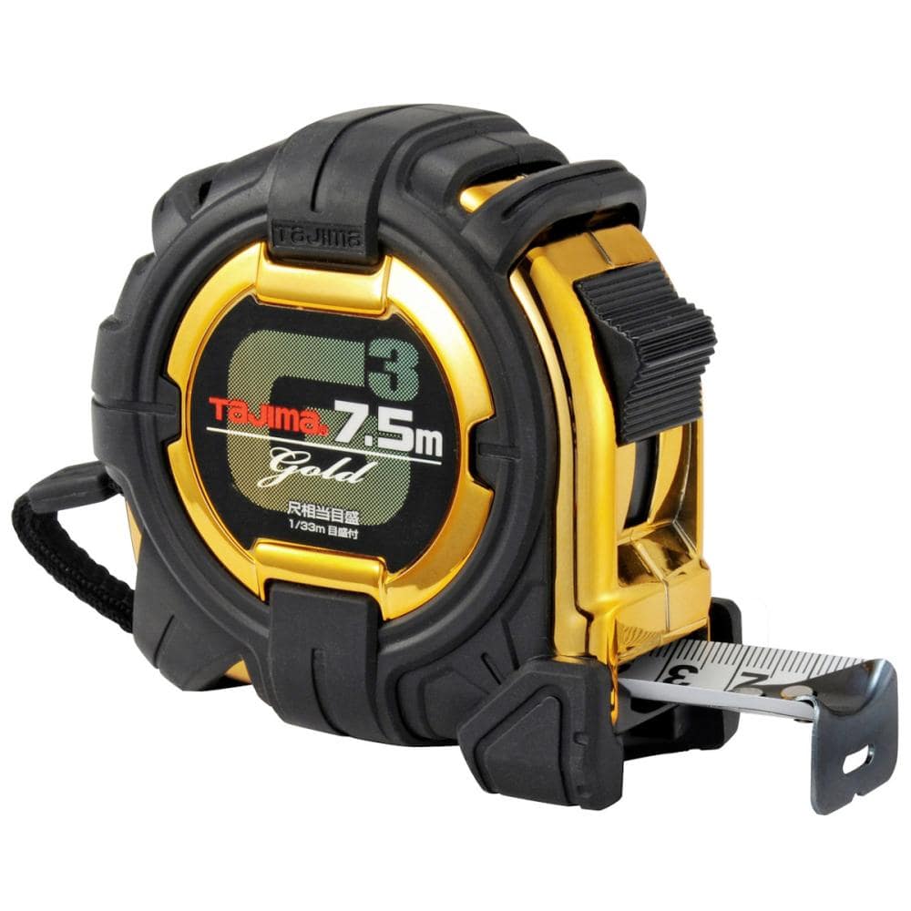 タジマ（ＴＪＭデザイン）　Ｇ３　ゴールドロック２５　７．５ｍ　Ｒ目盛り付き　　　Ｇ３ＧＬ２５－７５ＳＢＬ