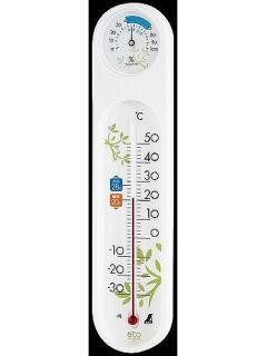 シンワ　温湿度計オーバル　エコホワイト