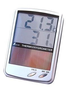 シンワ　デジタル温湿度計　Ｂ　最高最低ソーラーパネル