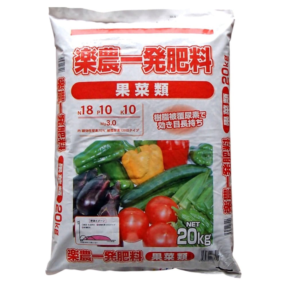 楽農一発肥料　果菜類用　１８－１０－１０　２０ｋｇ