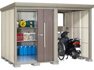 タクボ物置 Mr.ストックマン プラスアルファ 間口302×奥行229cm 駐輪部間口150cm 一般型・結露減少屋根 カーボンブラウン TP-Z3022B