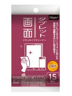 ナカバヤシ クリーニングシート ドライタイプ タブレット画面用携帯サイズ 15枚