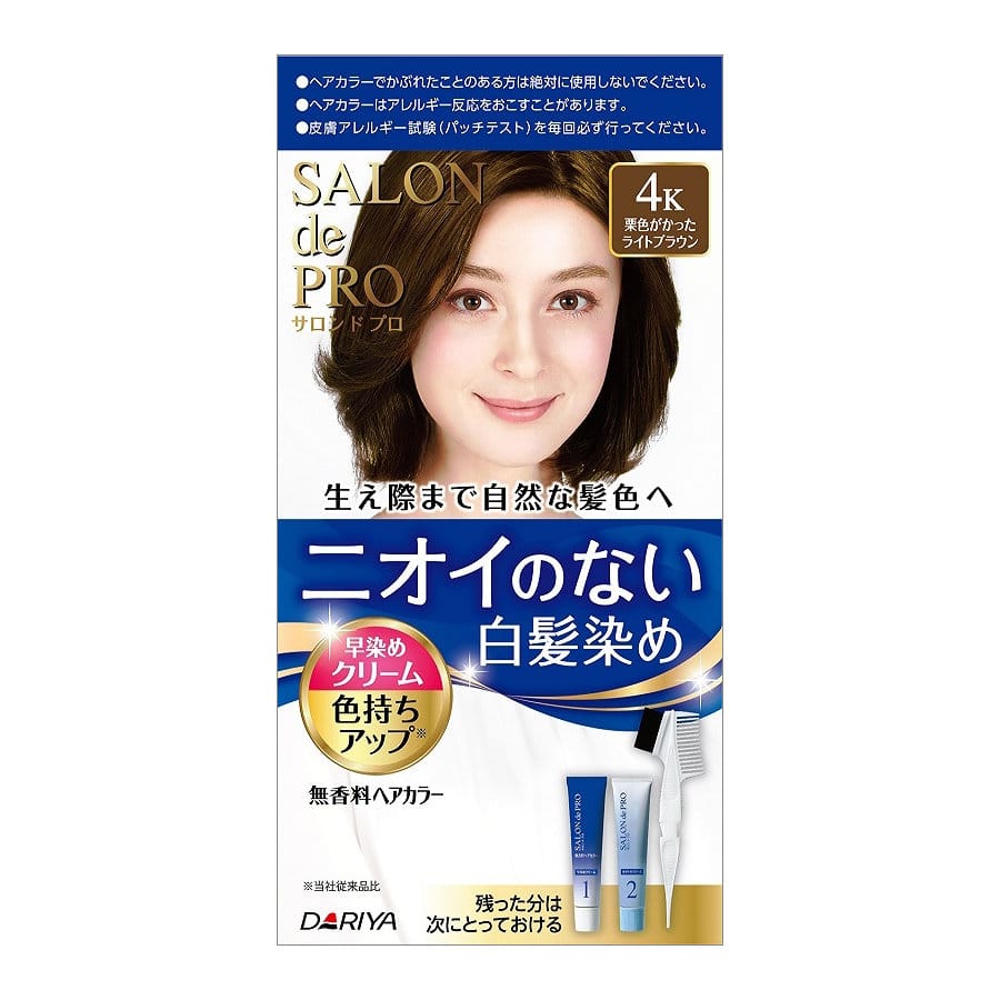 ダリヤ サロンドプロ 無香料ヘアカラー 早染めクリーム 4K栗色がかったライトブラウン