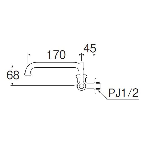 ＳＡＮＥＩ（サンエイ）レバー式横形自在水栓　９０度開閉　Ａ２３１０－１３