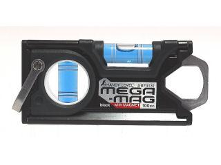 シンワ　ＭＥＧＡ－ＭＡＧ　１００ｍｍ　黒　マグネット付