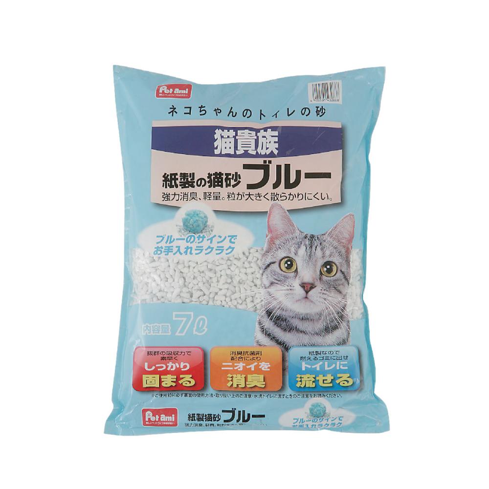Ｐｅｔ　ａｍｉ　猫貴族　紙製の猫砂　ブルー　７Ｌ