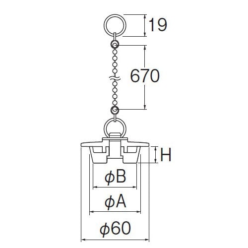 ＰＨ２７１　バス用万能クサリ付ゴム栓