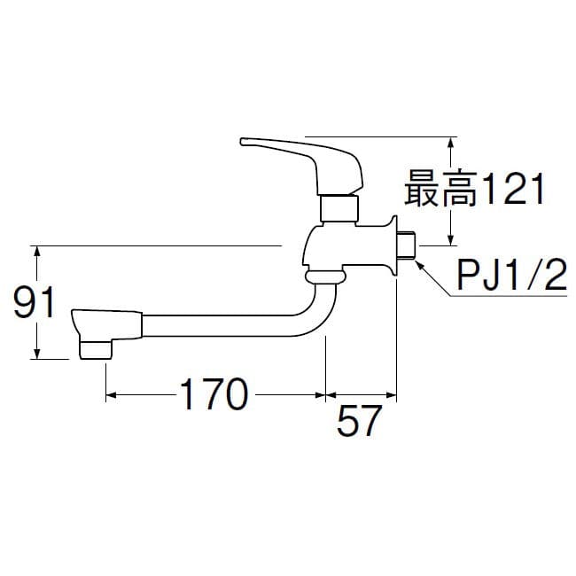 ＳＡＮＥＩ　シングル自在水栓　ＪＡ１０７１－１３