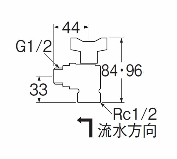 逆止付アングルボールバルブ　Ｖ６２０ＢＶ－１３