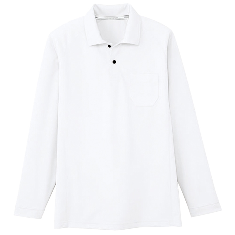 コーコス信岡　長袖ポロシャツ　吸汗速乾　男女兼用　ホワイト　３Ｌ　ＡＳ－１６５７