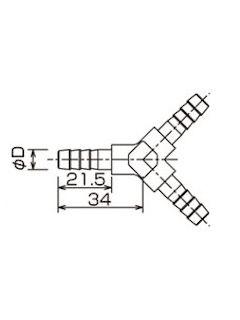 ＳＫ　灯油ホース　Ｙ字ジョイント　Ｈ－ＴＨ－Ｙ　Φ８