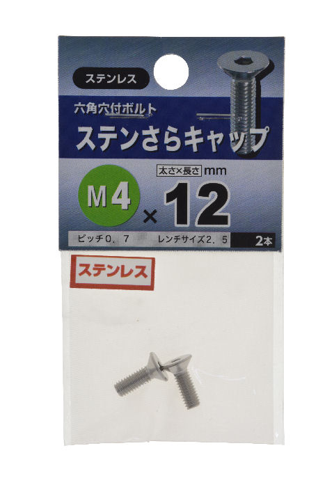 ステンさらキャップ　Ｍ４×１２