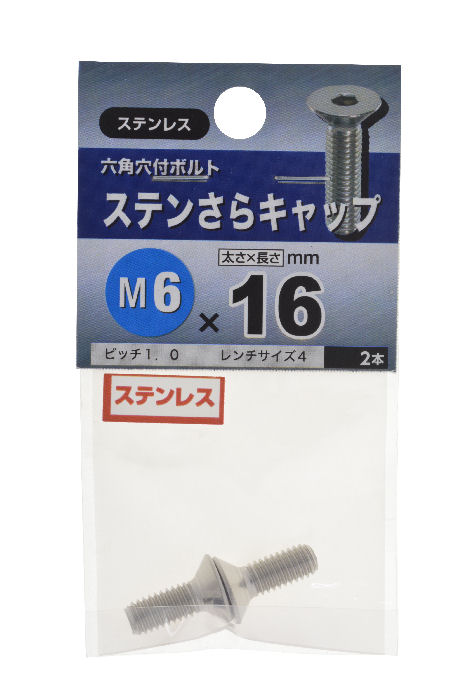 ステンさらキャップ　Ｍ６×１６