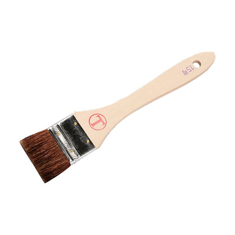 大塚刷毛　シマ毛　金巻刷毛　平　茶　１５号