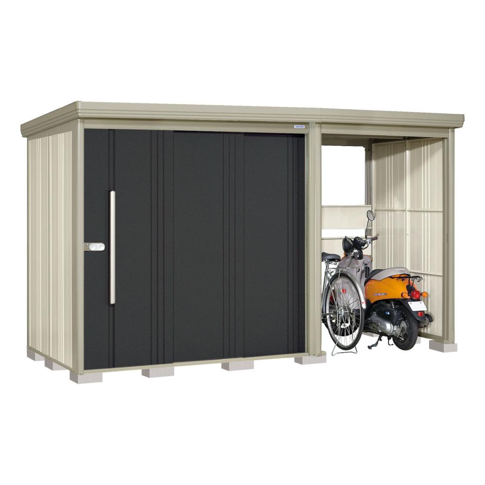 タクボ物置　Ｍｒ．ストックマン　プラスアルファ　間口３７２×奥行１５９ｃｍ　駐輪部間口１５０ｃｍ　一般型・標準屋根　ムーンホワイト　ＴＰ－３７１５Ｗ