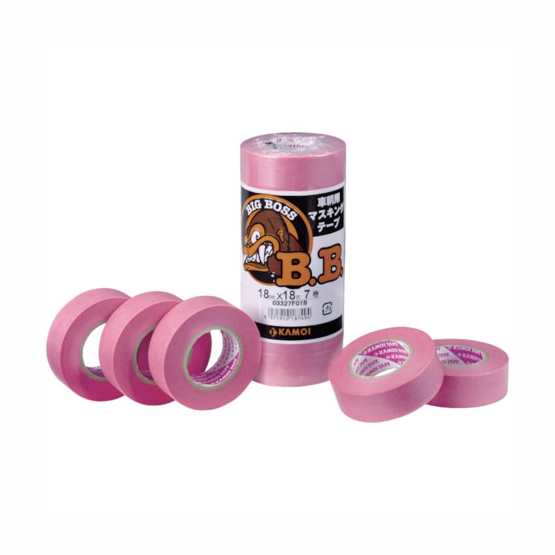 カモ井加工紙　ＢＩＧＢＯＳＳマスキング　ピンク　１８ｍｍ×１８ｍ　７巻