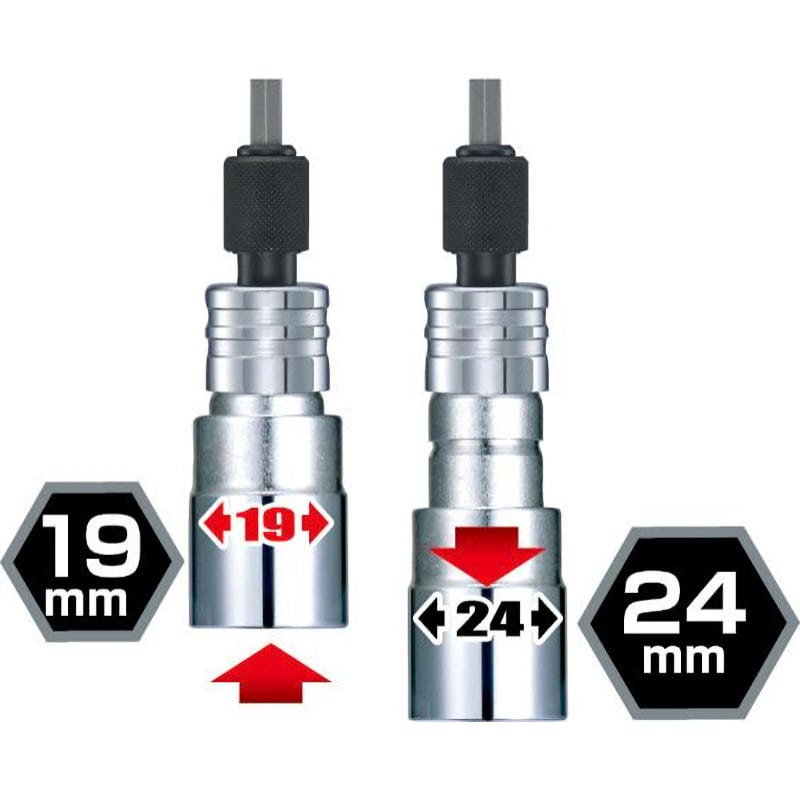 タジマ（ＴＪＭデザイン）　ビット交換ソケット１９×２４ｍｍ首振り６角　　ＢＳ１９２４ＫＦ－６Ｋ