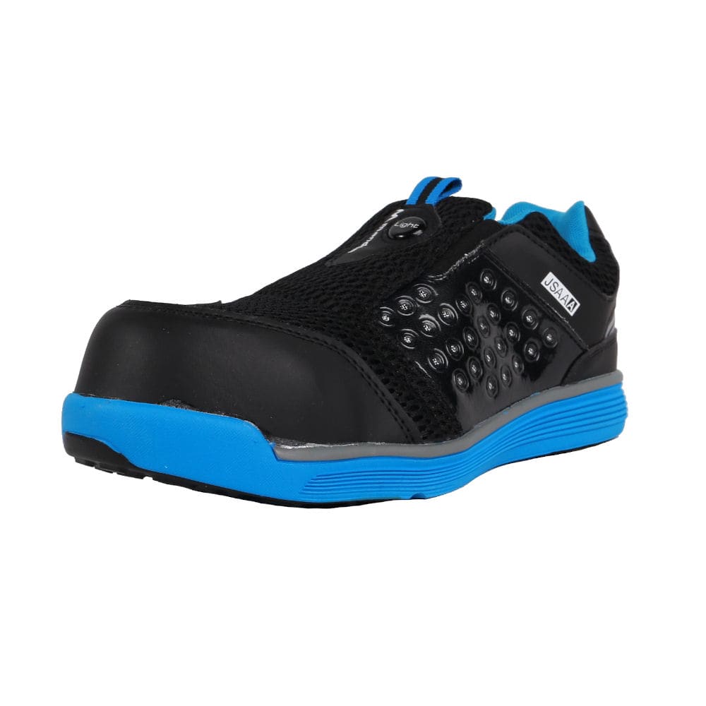 安全作業靴　ＪＳＡＡ認定　軽量　高通気　マンダムセーフティ－ライト　ブルー　２５．５ｃｍ　７６７