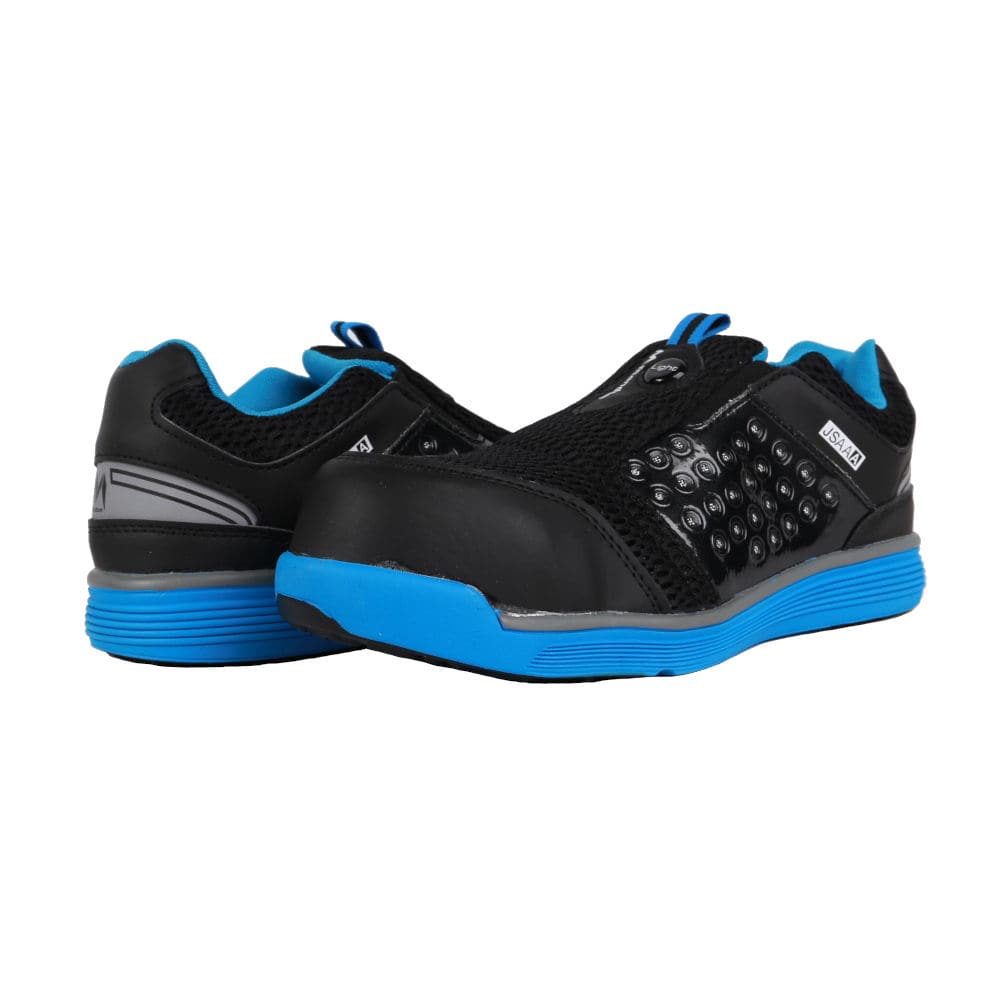 安全作業靴　ＪＳＡＡ認定　軽量　高通気　マンダムセーフティ－ライト　ブルー　２５．５ｃｍ　７６７