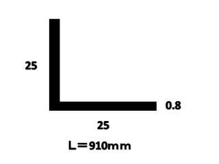 アルミアングル　０．８×２５×２５×９１０　ブロンズ