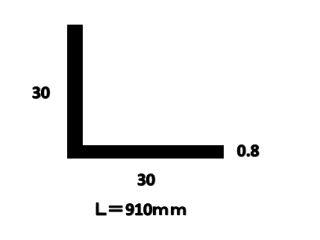 アルミアングル　０．８×３０×３０×９１０　ブロンズ