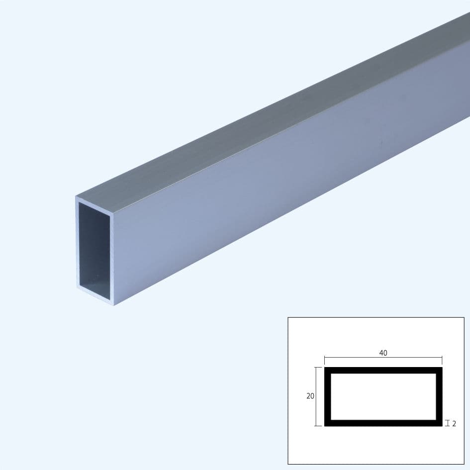 アルミ角パイプ　２．０×４０×２０×２０００　シルバ