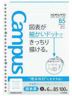 コクヨ　キャンパスルーズ図表罫　６ｍｍＢ５　１００枚　ノ－Ｆ８３６ＡＫ