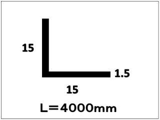 アルミアングル　１．５×１５×１５×４０００　ブロンズ