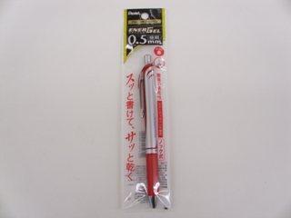 ぺんてる　エナージェルボールペン　０．５　赤