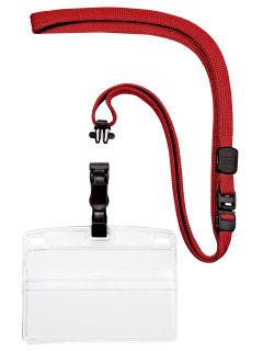 オープン　吊り下げ名札　脱着式横名刺　レッド　ＮＬ－５Ｐ－ＲＤ