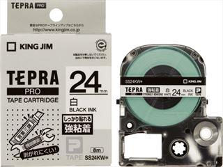 キングジム テプラテープ強粘着 白24mm SS24KW