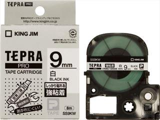 キングジム テプラテープ強粘着 白9mm SS9KW