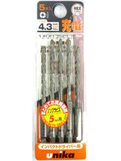 ユニカ 充電ビットドリル 5本組 DP5-RJ43