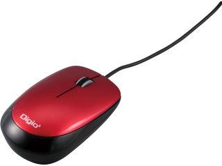 ナカバヤシ 光学式有線3ボタンマウス レッド MUSUKT114R