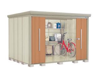 タクボ物置　Ｍｒ．ストックマン　ダンディ　間口２９０×奥行２６２ｃｍ　側面棚タイプ　一般型・標準屋根　トロピカルオレンジ　ＮＤ－２９２６ＹＴ