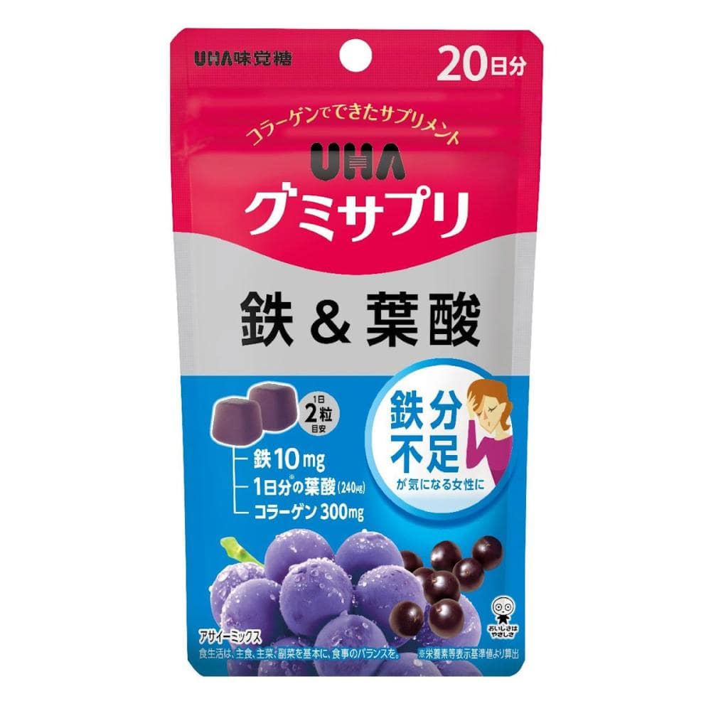 UHA味覚糖グミサプリ 鉄&葉酸 20日分 40粒